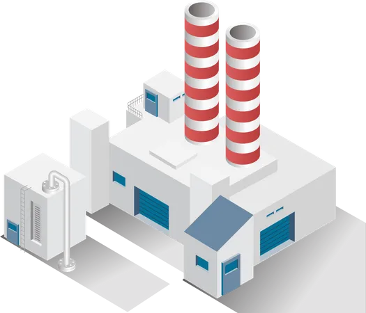 Factory building with chimney  Illustration