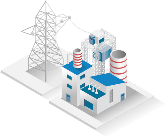 Factory electrical energy  Illustration