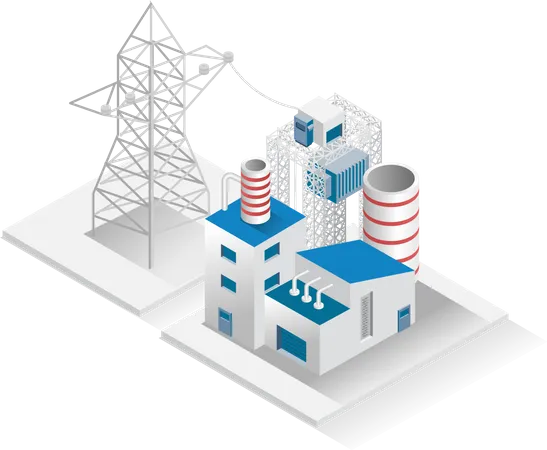 Factory electrical energy  Illustration