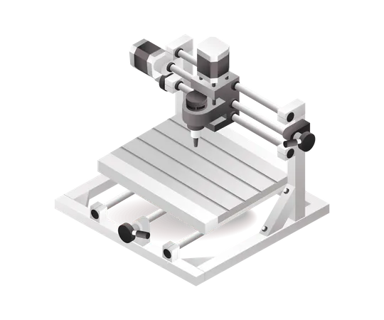 Factory industrial cnc lathe drilling machine tool technology with artificial intelligence  Illustration