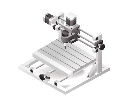Factory industrial cnc lathe drilling machine tool technology with artificial intelligence  Illustration