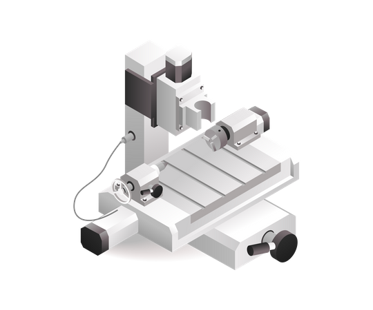 Factory industrial cnc lathe machine tool technology with artificial intelligence  Illustration