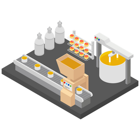 Factory Manufacturing  Unit  Illustration