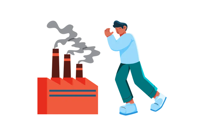 Factory Pollution  Illustration