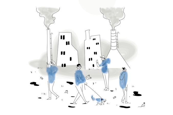 Factory pollution  Illustration