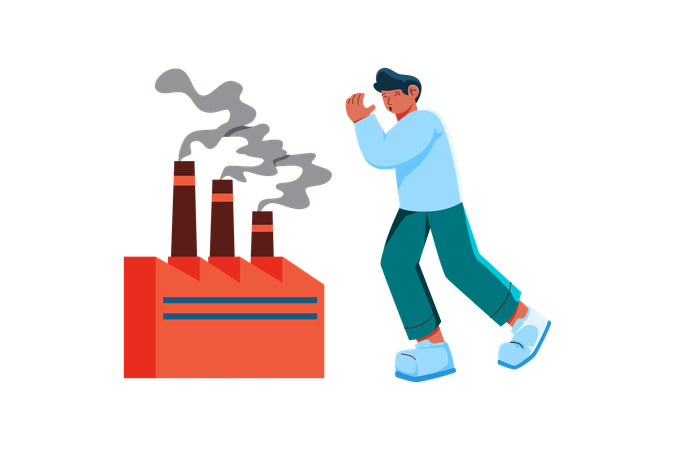 Factory Pollution  Illustration