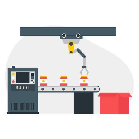 Factory production packaging  Illustration