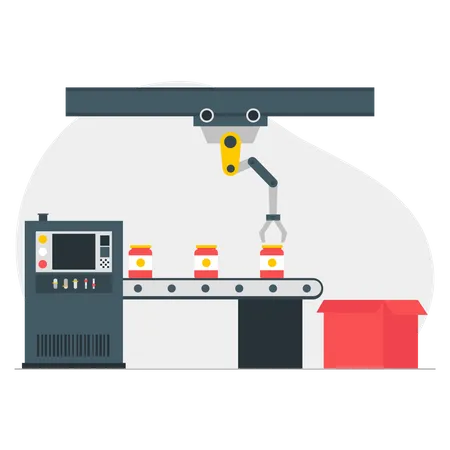 Factory production packaging  Illustration