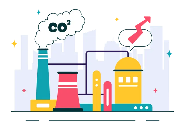 Factory releasing co2 gas  Illustration