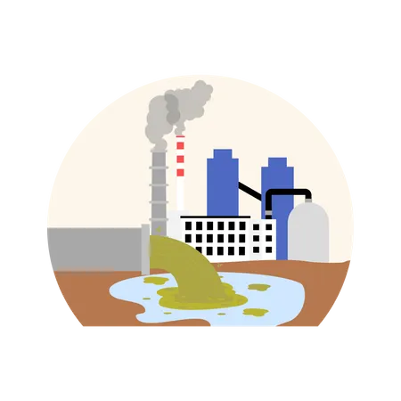 Factory waste disposal  Illustration