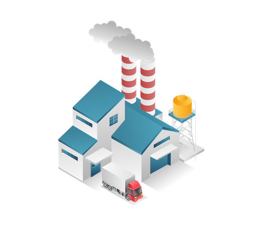 Factory with chimney  Illustration