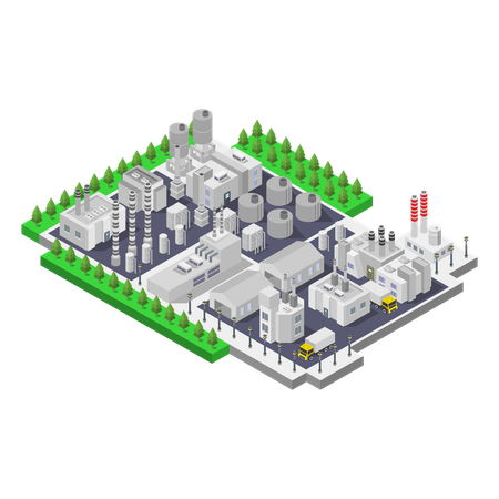 Factory with sylos  Illustration