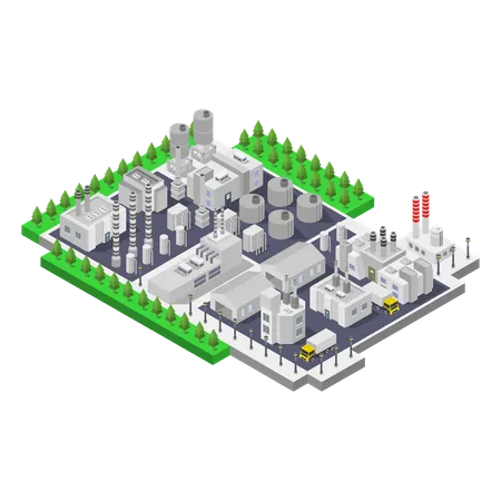 Factory with sylos  Illustration
