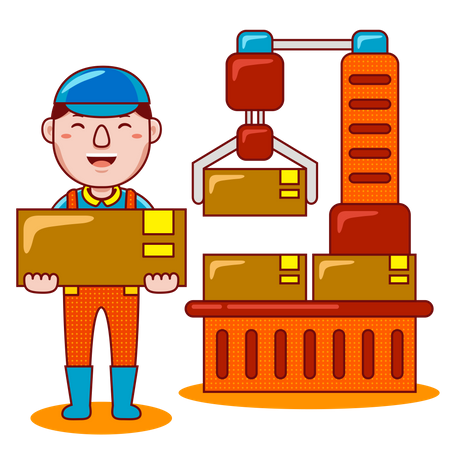 Factory Worker Illustration