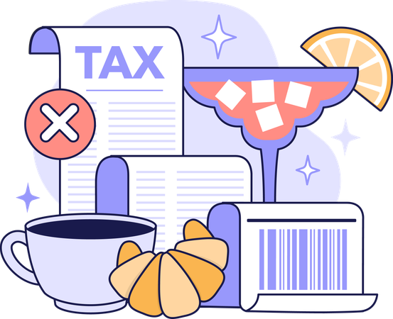 Facture de nourriture sans taxe  Illustration