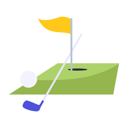 Fahnenmast und Golf  Illustration