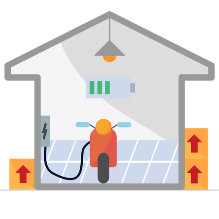 Fahrradladestation  Illustration