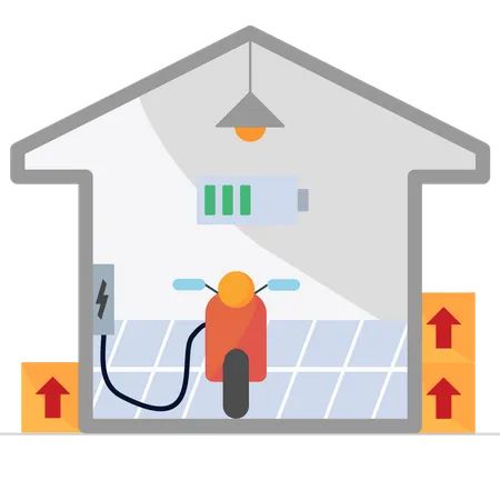 Fahrradladestation  Illustration