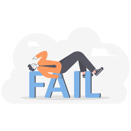 Failure Businessman Kneeling  Illustration
