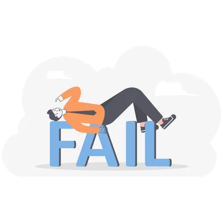 Failure Businessman Kneeling Illustration Vector Cartoon Illustration