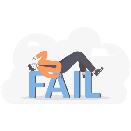 Failure Businessman Kneeling  Illustration