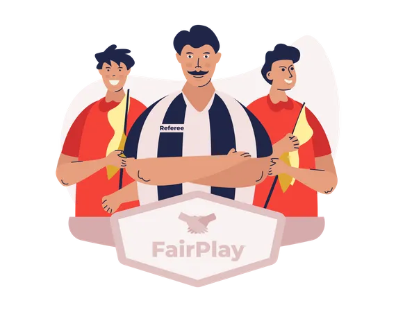 Fair play campaign with sports referee character  Illustration