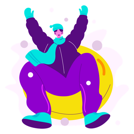 Faire de la luge  Illustration