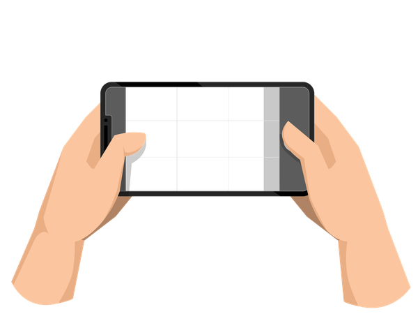Faire une photo avec une grille sur l'écran d'un smartphone  Illustration