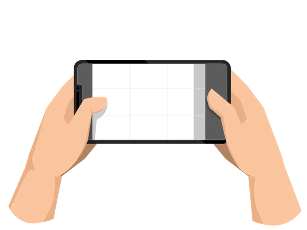 Faire une photo avec une grille sur l'écran d'un smartphone  Illustration