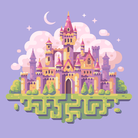 Fairy tale princess castle  Illustration