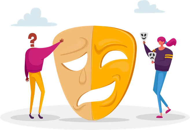 Fake emotion facemask  Illustration