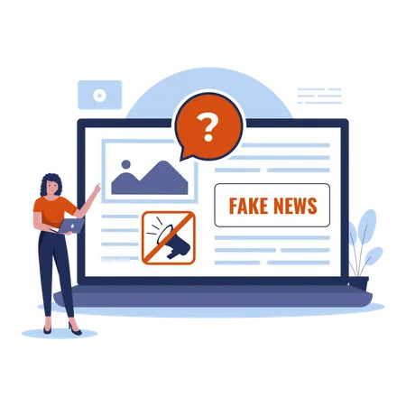 Fake News Illustration Concept Illustration For Websites Landing Pages Mobile Applications Posters And Banners Trendy Flat Vector Illustration イラスト