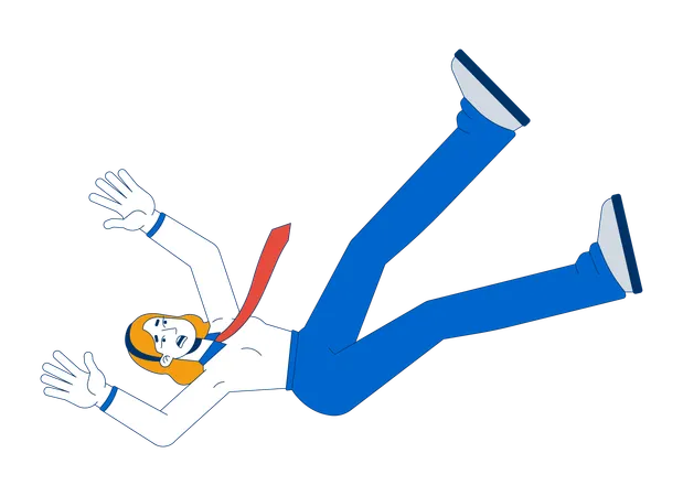 Falling blonde businesswoman with shocked expression  Illustration