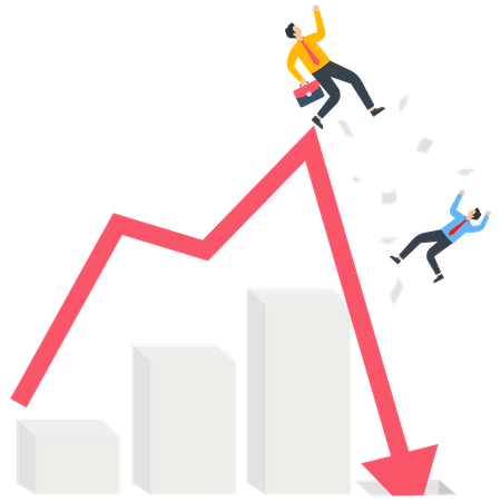 Falling business chart  Illustration