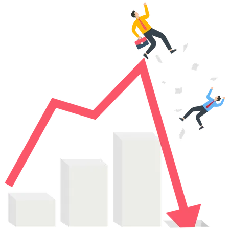 Falling business chart  Illustration