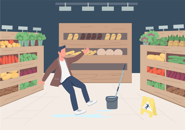 Falling shop customer  Illustration