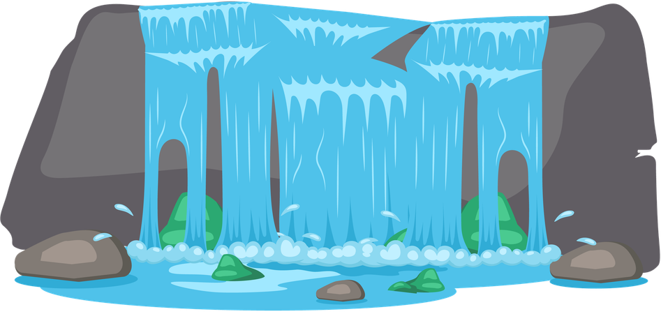 Falling waterfall  Illustration