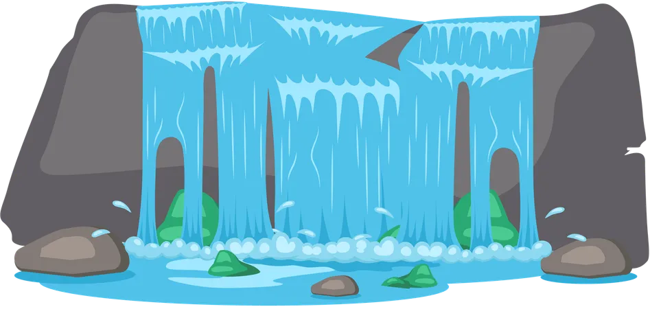 Falling waterfall  Illustration