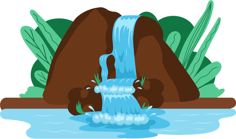 Falling waterfall  Illustration