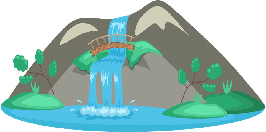 Falling waterfall  Illustration