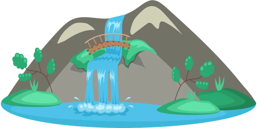 Falling waterfall  Illustration