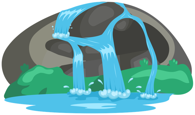 Falling waterfall  Illustration