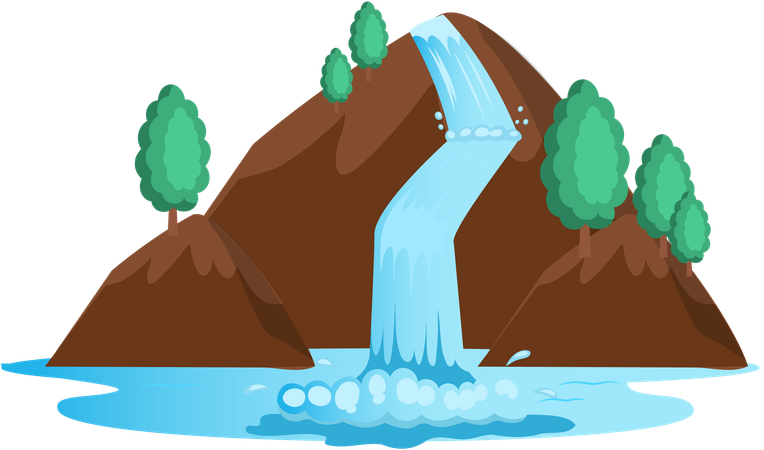 Falling waterfall  Illustration