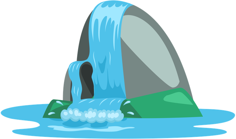 Falling waterfall  Illustration