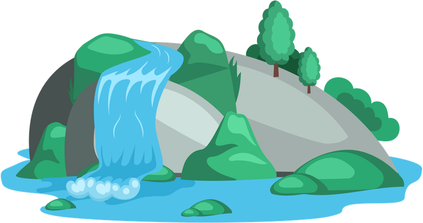 Falling waterfall  Illustration