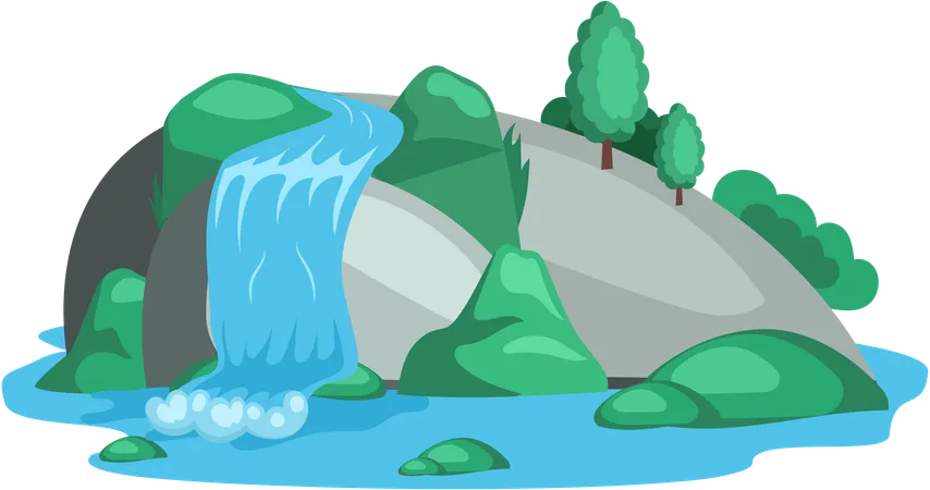 Falling waterfall  Illustration