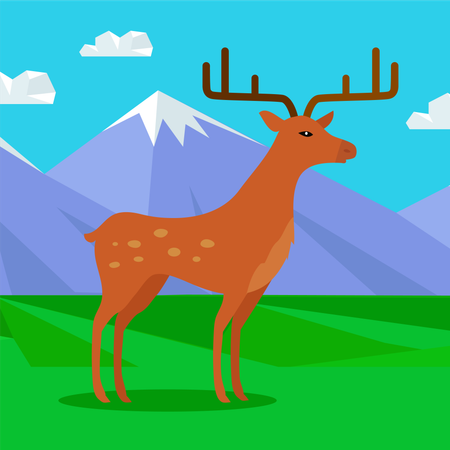 Fallow-deer in habitat  Illustration