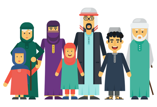 Familia árabe  Ilustración