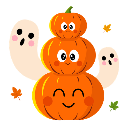 Familia de calabazas  Ilustración