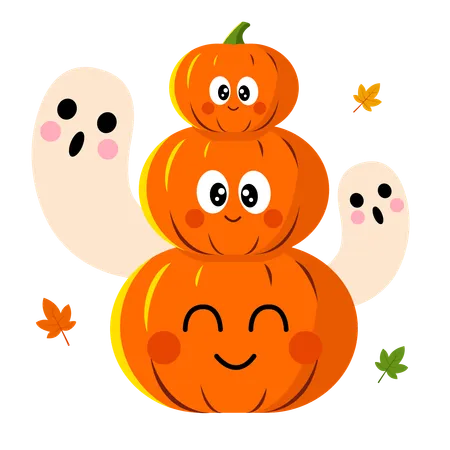 Familia de calabazas  Ilustración